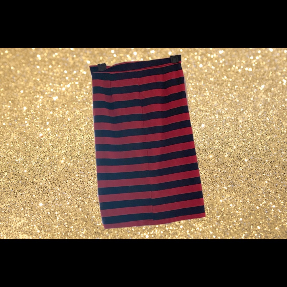 Red/Blue striped Pencil skirt